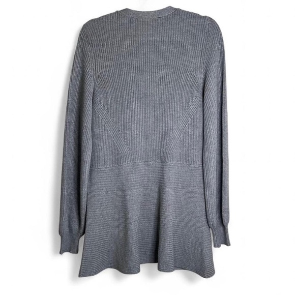 White House Black Market Grey Longline Cardigan Sweater, NWT, Size L - Picture 6 of 6